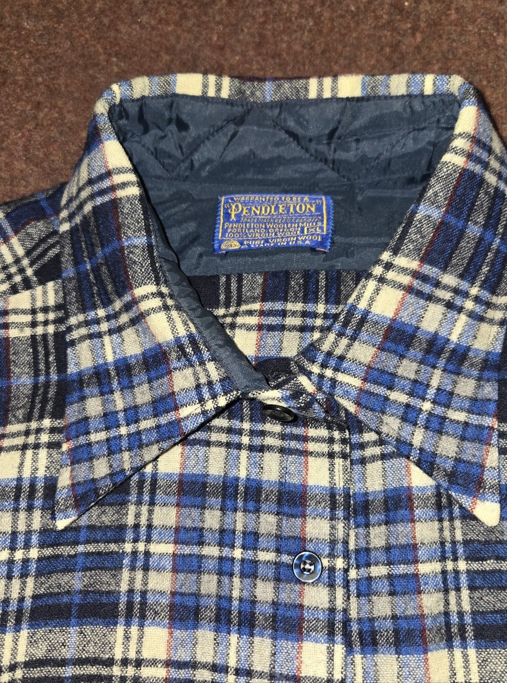 Vintage 1970s Pendleton Plaid Mens XL Excellen Condition